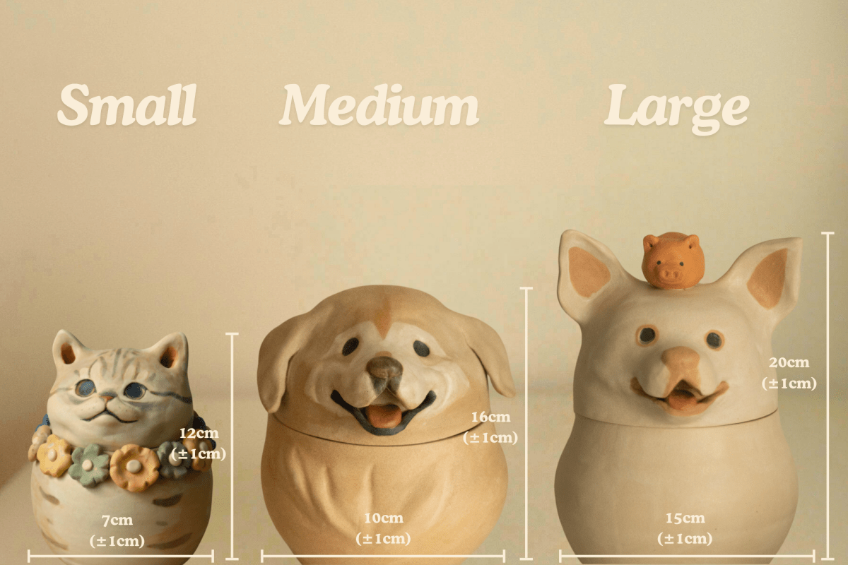 Custom Cream - Tone Dog Memorial Urn|Sunny Paws Series - Pawttery