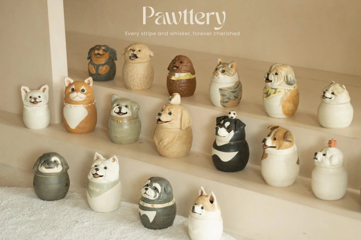 100% Custom Pet - Shaped Memorial Urn - Pawttery