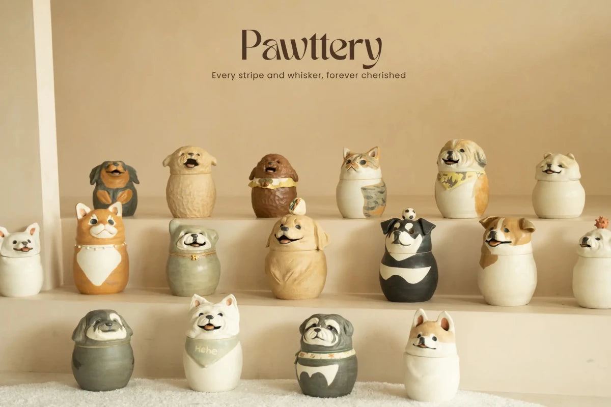 100% Custom Pet - Shaped Memorial Urn - Pawttery