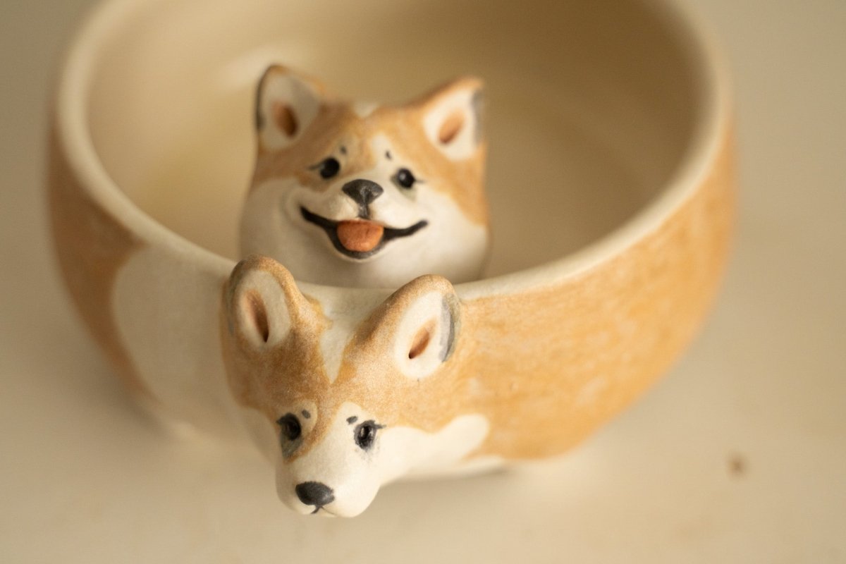 Corgi bowl+figurine - Pawttery