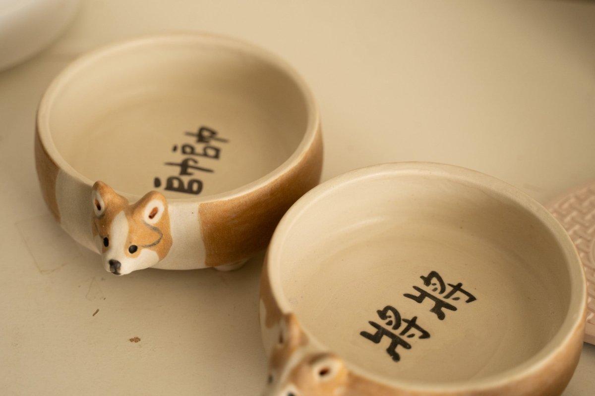Corgi bowl+figurine - Pawttery