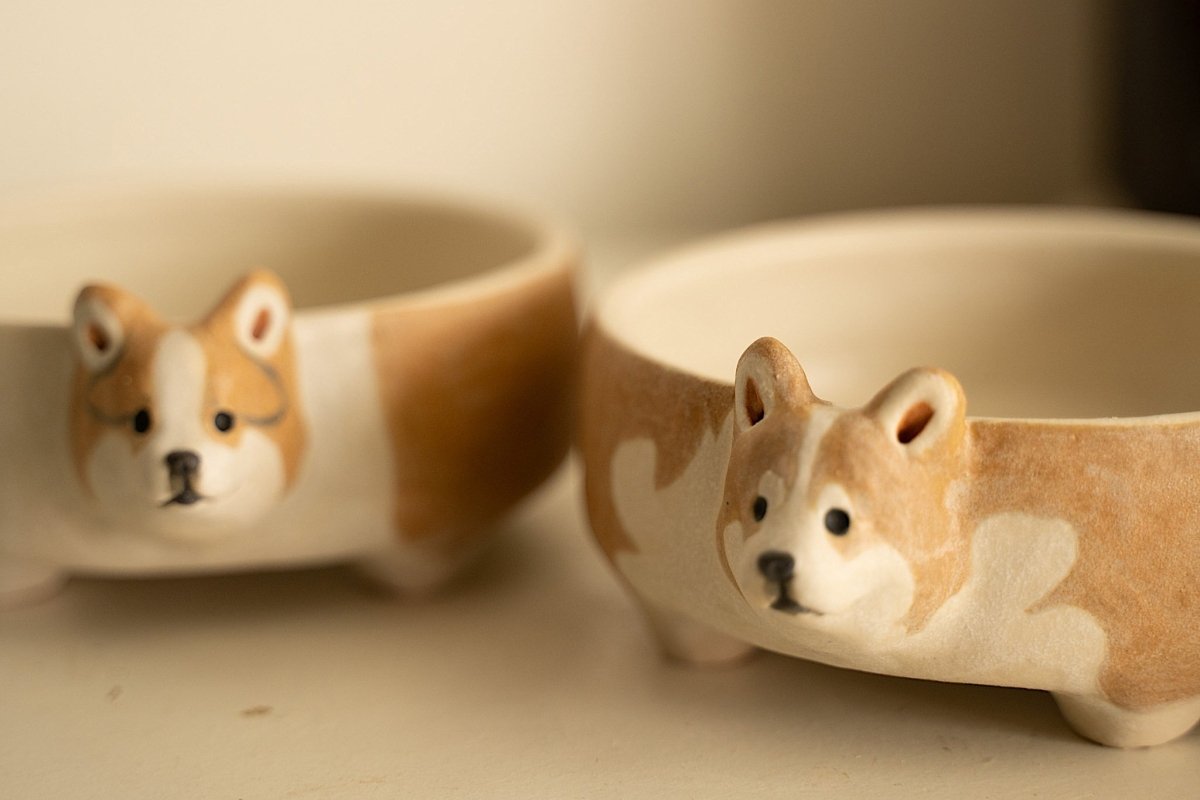 Corgi bowl+figurine - Pawttery