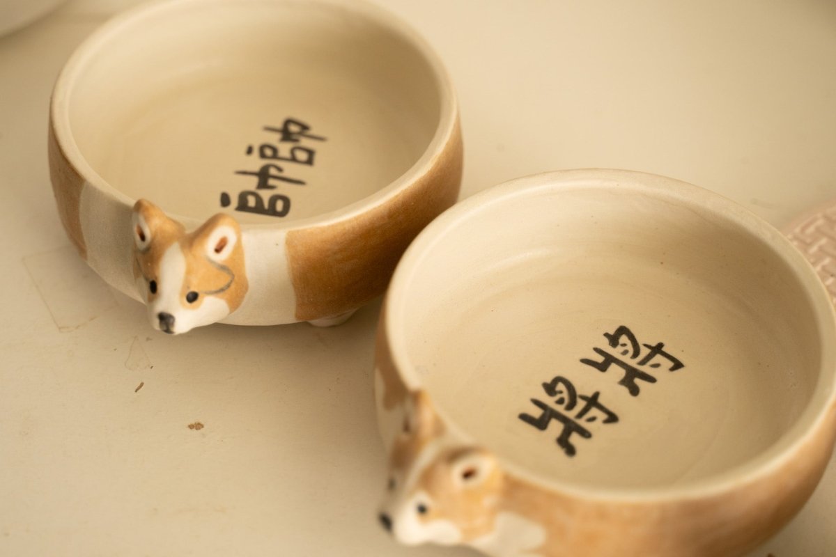 Corgi bowl+figurine - Pawttery