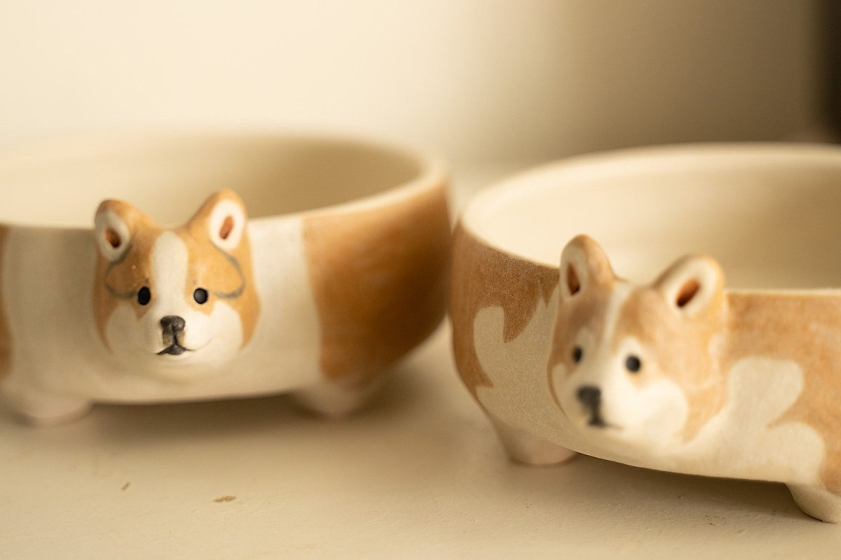Corgi bowl+figurine - Pawttery