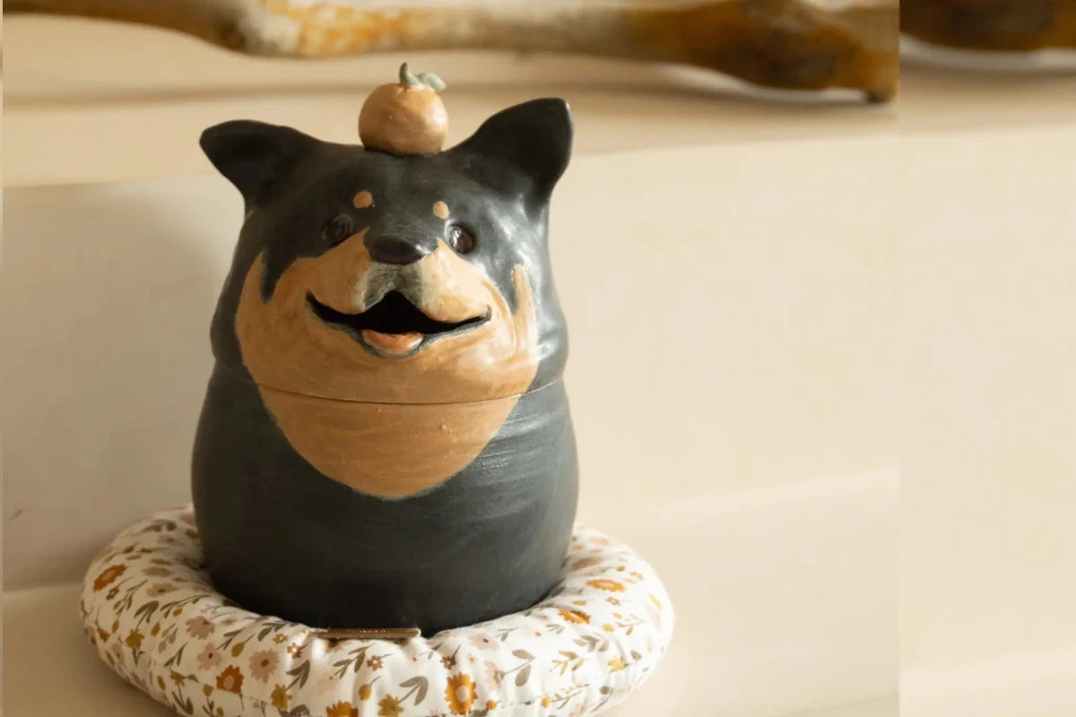 Custom Black & Tan & Tuxedo Dog Memorial Urn - Pawttery