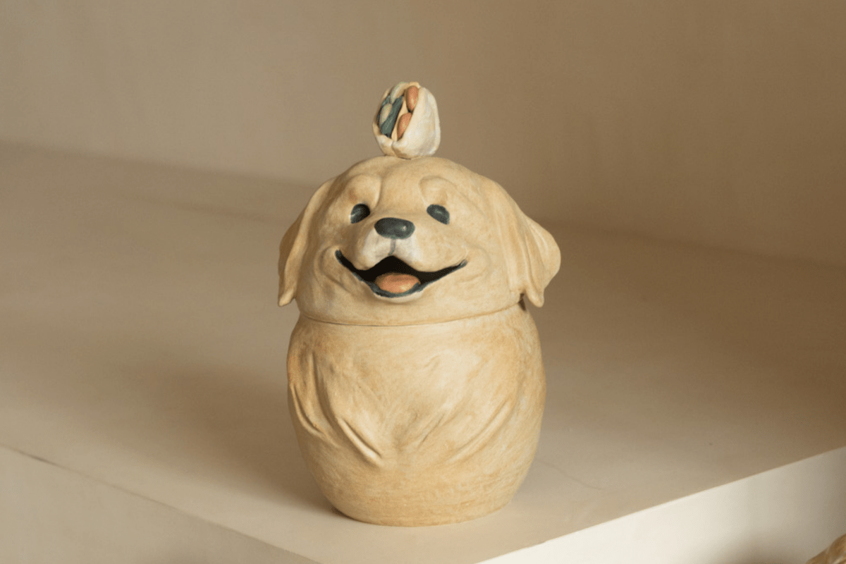 Custom Cream - Tone Dog Memorial Urn｜Sunny Paws Series - Pawttery
