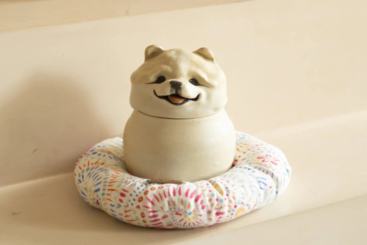 Custom White - Coated Pet Memorial Urn - Pawttery