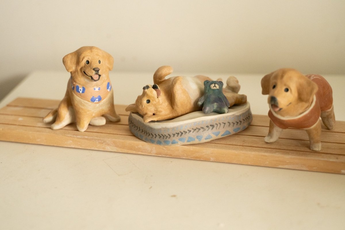 Happy Golden Retriever trio set - Pawttery