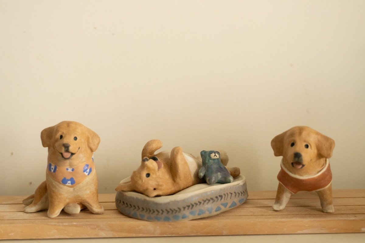 Happy Golden Retriever trio set - Pawttery